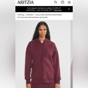 TNA cozy boyfriend zip up hoodie